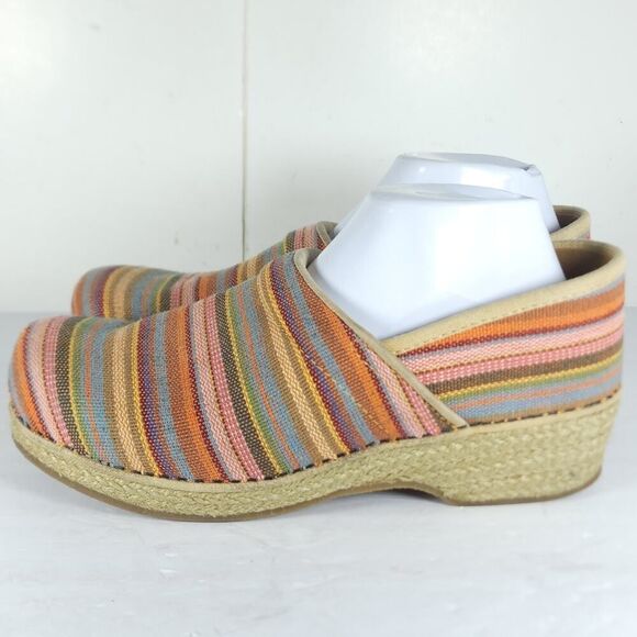 Dansko Women's EU41 US10-10,5 Multicolor Vegan Jute Woven Espadrille Clogs Shoes - Picture 2 of 15